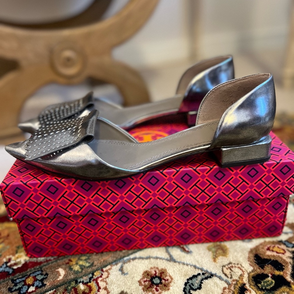 Tory Burch Silver Flats! - Picture 2 of 6